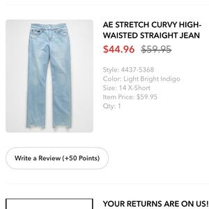 American Eagle Outfitters High Rise Relaxed Jeans